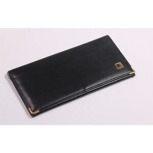 Dunhill Black w/ Gold Trim Long Bifold Wallet Men's Made in Italy